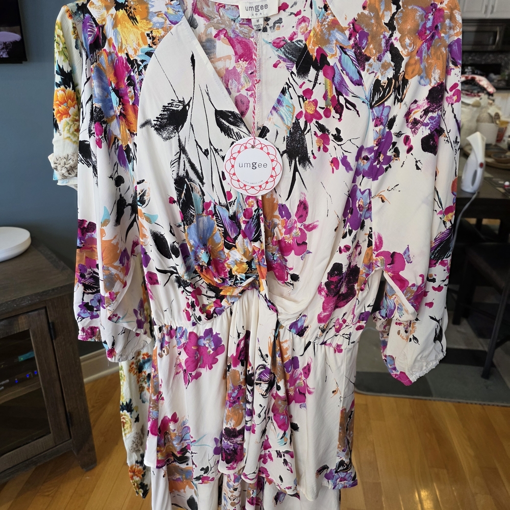 Abstract Floral Print Dress